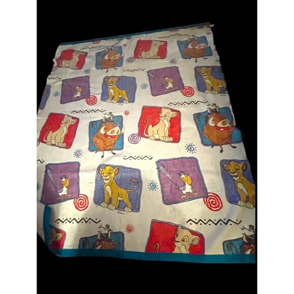 Vtg Disney Lion King Blanket Twin Throw Size 90s, Simba, Timone, Pumba, Nala - Picture 2 of 12